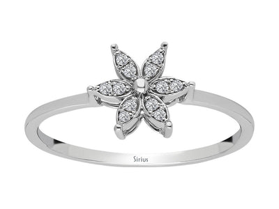 Graceful Violet Blossom Diamond Ring