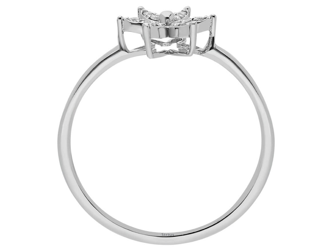 14 ayar Beyaz Altın’dan zarif menekşe çiçeği pırlanta yüzük - Rosy Lab Diamonds’tan yüksek kaliteli Mücevher