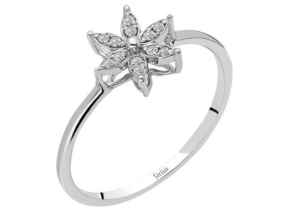 Graceful Violet Blossom Diamond Ring