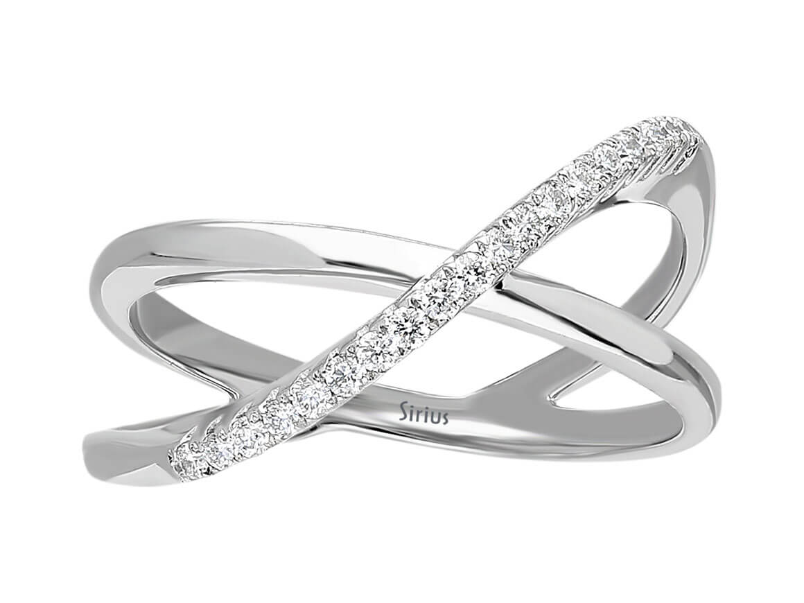 Moderner Ring mit 19 rund geschliffenen Labor-Diamanten, 0,10 Karat gesamt