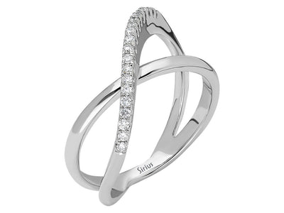 Moderner Ring mit 19 rund geschliffenen Labor-Diamanten, 0,10 Karat gesamt