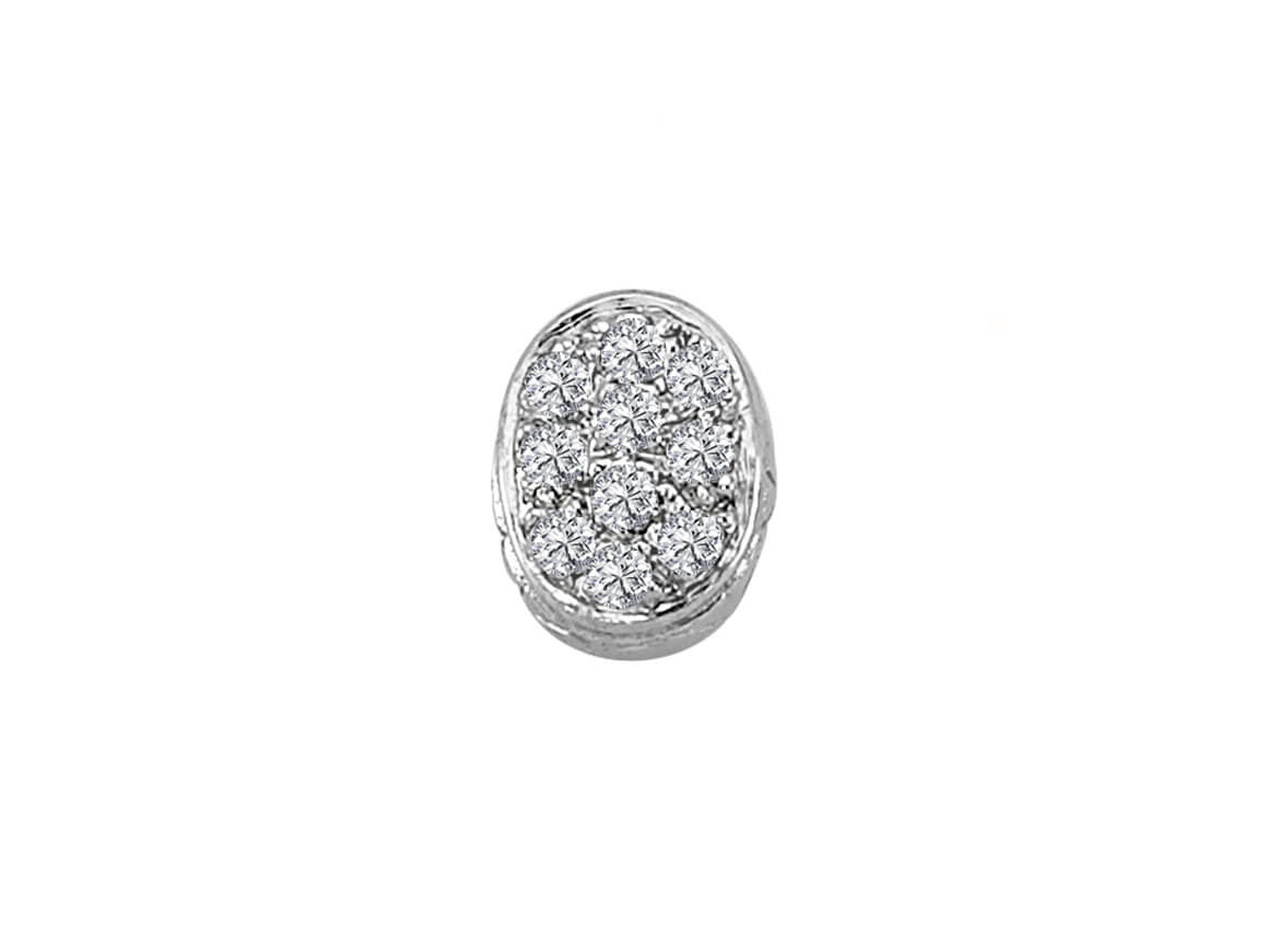 Clou d'oreille classique pour homme avec diamants en or blanc 585 – 0,04 ct