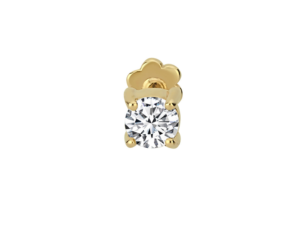 Eudora tragus piercing - Solitaire Diamond in 585 Yellow Gold | Timeless elegance - high-quality Jewelry from Rosy Lab Diamonds