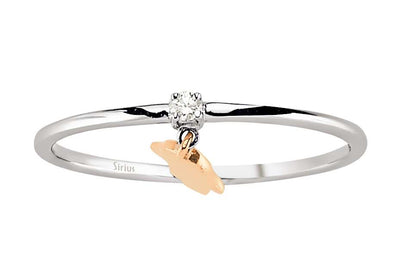 Feiner Labordiamant Fatimas Hand-Ring aus 8K Roségold mit 1 rund geschliffenem Diamanten