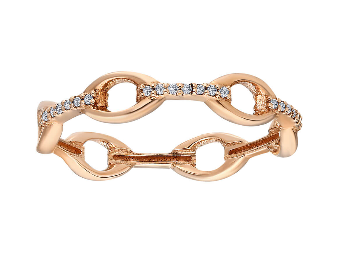 Elegant ring "Fenike" with 28 diamonds