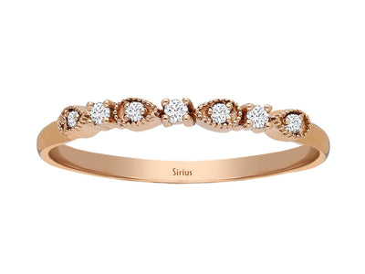 14K rose gold ring with 0.10 carat diamonds – Formentera design