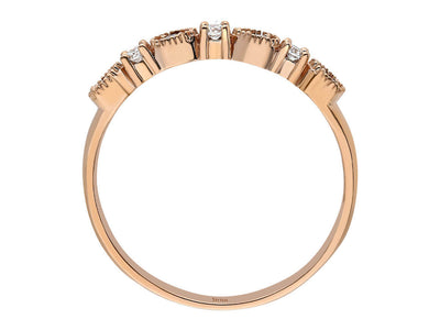 14K rose gold ring with 0.10 carat diamonds – Formentera design