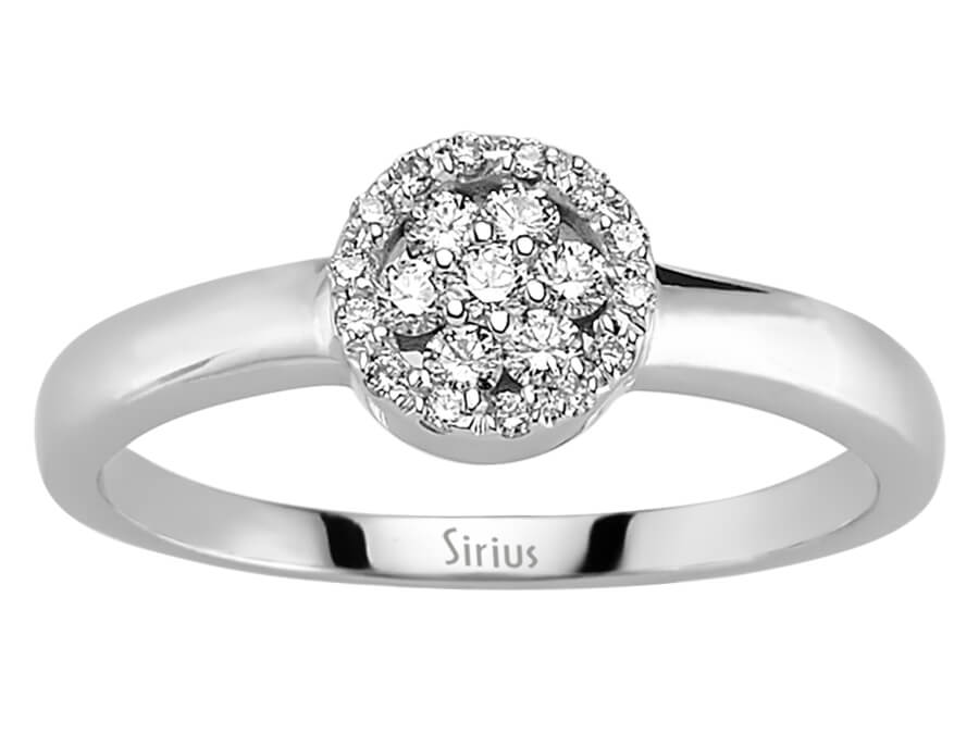 Weißgoldring mit 21 lab-grown Diamanten im Rundschliff