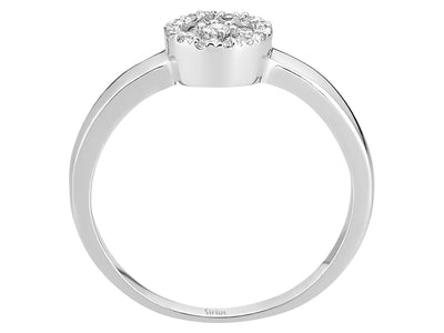 Weißgoldring mit 21 lab-grown Diamanten im Rundschliff
