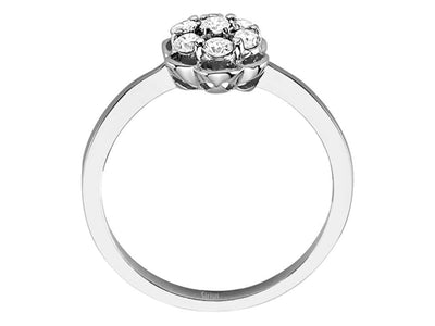 Blütenförmiger Diamantring mit 0,33 ct – 8K Weißgold