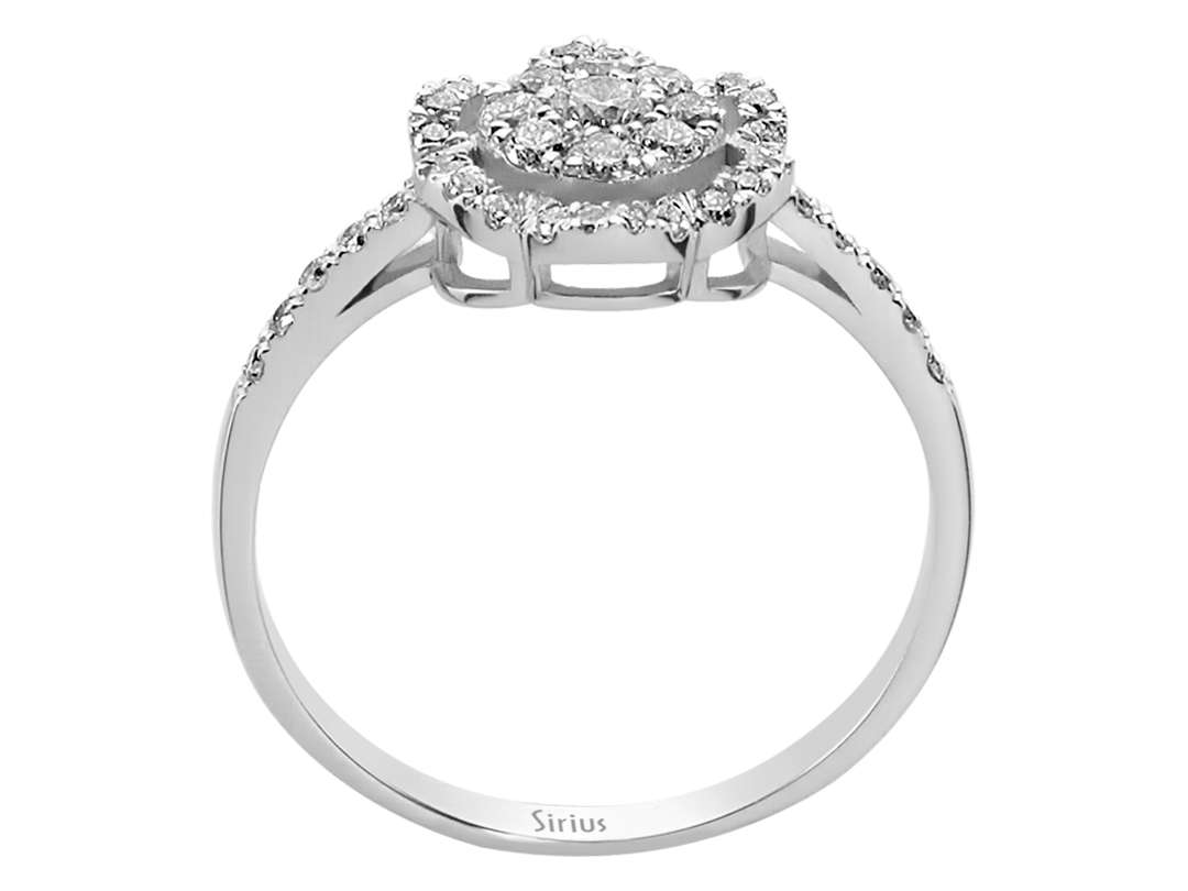 Diamantring in Blumenform mit 0,36 ct in 14K Weißgold