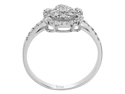 Diamantring in Blumenform mit 0,36 ct in 14K Weißgold