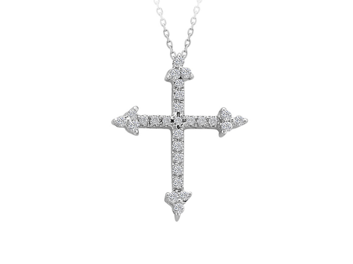 Kreuz-Anhänger mit 27 Labordiamanten aus 14K Gold | Symbolischer Schmuck - hochwertiger Schmuck von Rosy Lab Diamonds