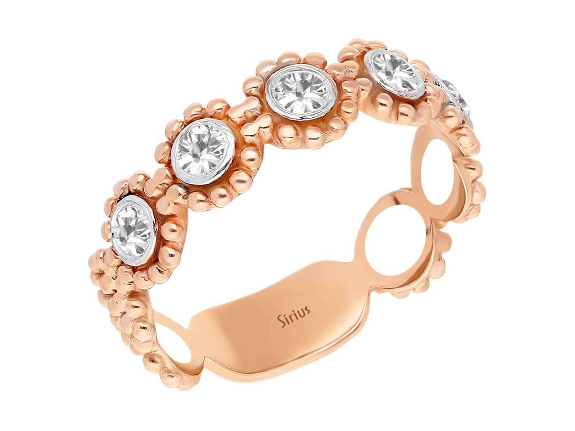 Floraler Ring mit 0,35 ct Labordiamanten - Roségold | Handgefertigt - hochwertiger Schmuck von Rosy Lab Diamonds