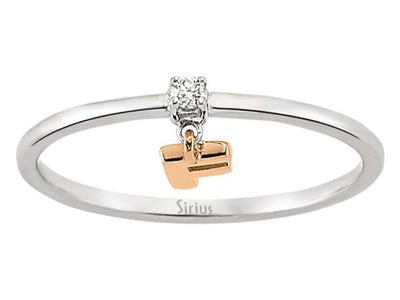 Feiner Labordiamant Buchstaben-Ring aus 8K Roségold mit 1 rund geschliffenem Diamanten