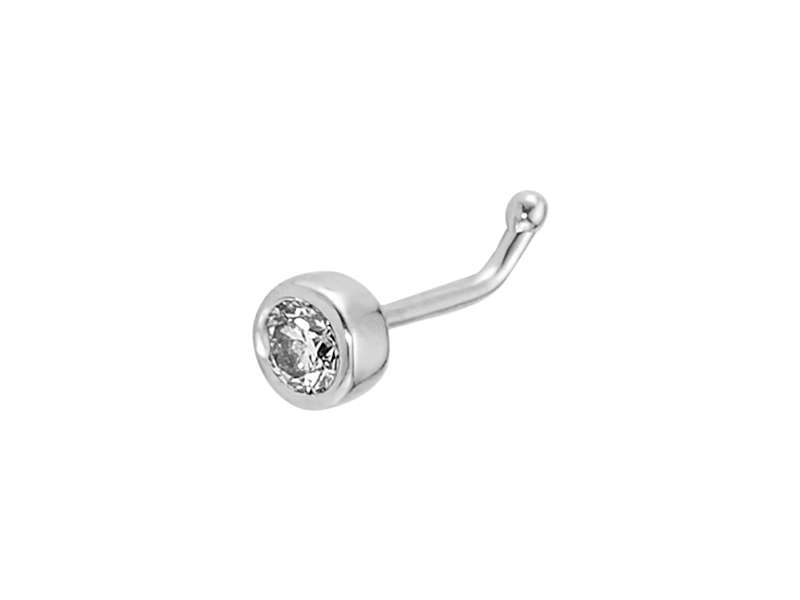Nasenstecker mit Diamant aus 585er Weißgold | 07E0007 - hochwertiger Schmuck von Rosy Lab Diamonds