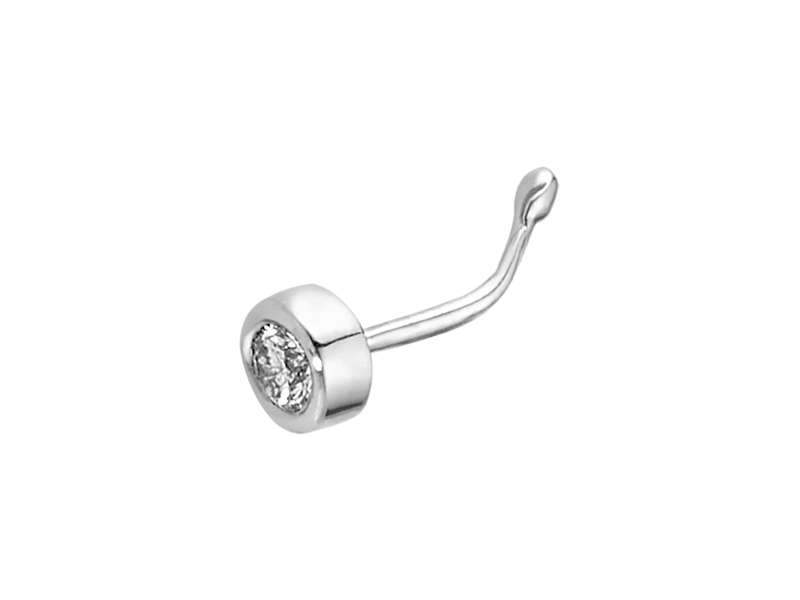 Minimalist nose stud with lab diamond in 585 white gold