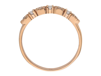 14K rose gold ring with 0.10 carat diamonds – Ibiza design