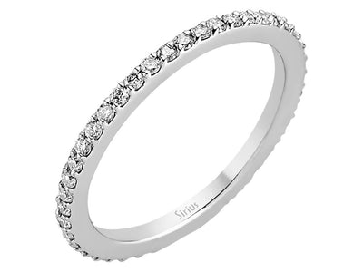 Eleganter schmaler Tamturring mit 42 rund geschliffenen laborgezüchteten Diamanten, 0,34 Karat, 14 Karat Weißgold