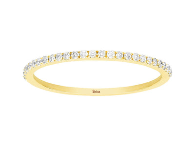 Yellow gold ring with 27 lab-grown round cut diamonds, 0.10 carat