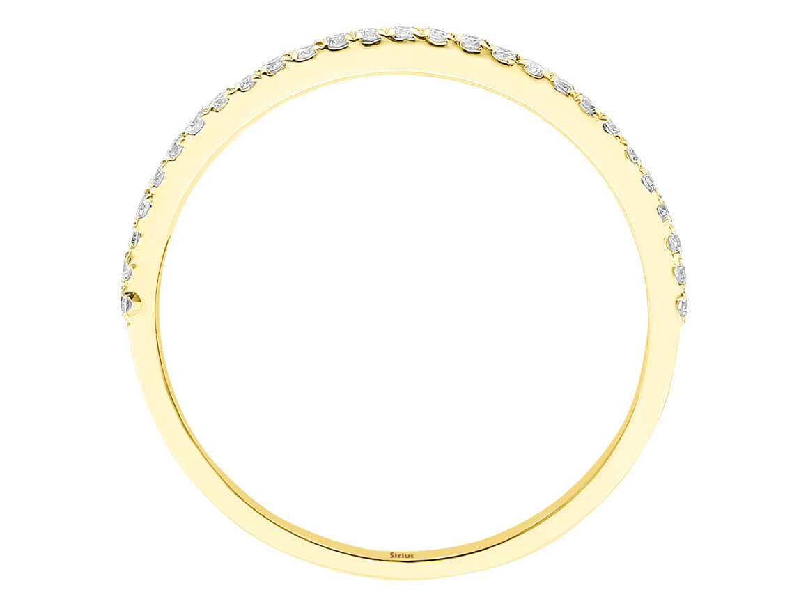 Yellow gold ring with 27 lab-grown round cut diamonds, 0.10 carat