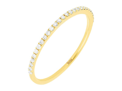 Yellow gold ring with 27 lab-grown round cut diamonds, 0.10 carat