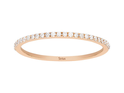 Rose gold ring with 27 lab-grown round cut diamonds, 0.10 carat