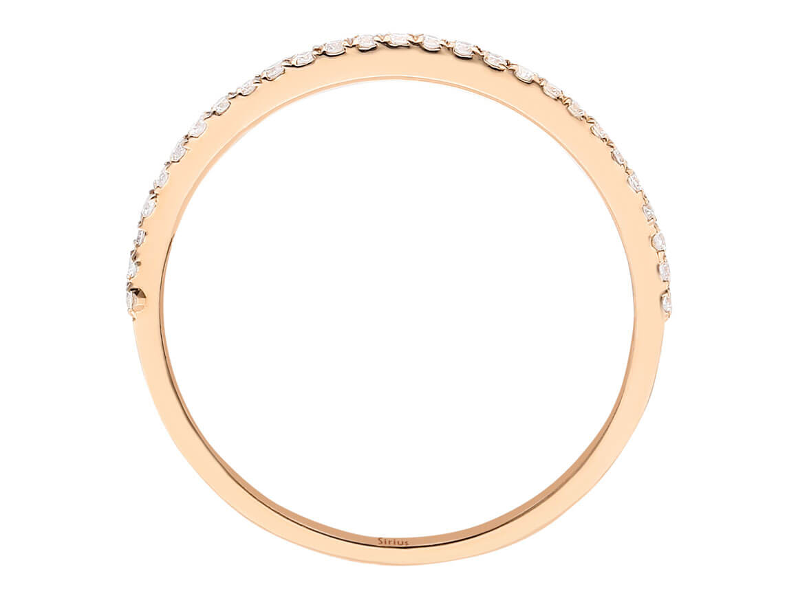 Rose gold ring with 27 lab-grown round cut diamonds, 0.10 carat