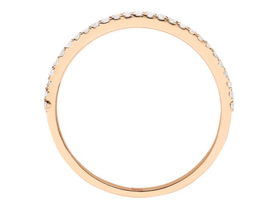 Rose gold ring with 27 lab-grown round cut diamonds, 0.10 carat