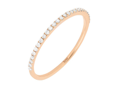 Rose gold ring with 27 lab-grown round cut diamonds, 0.10 carat