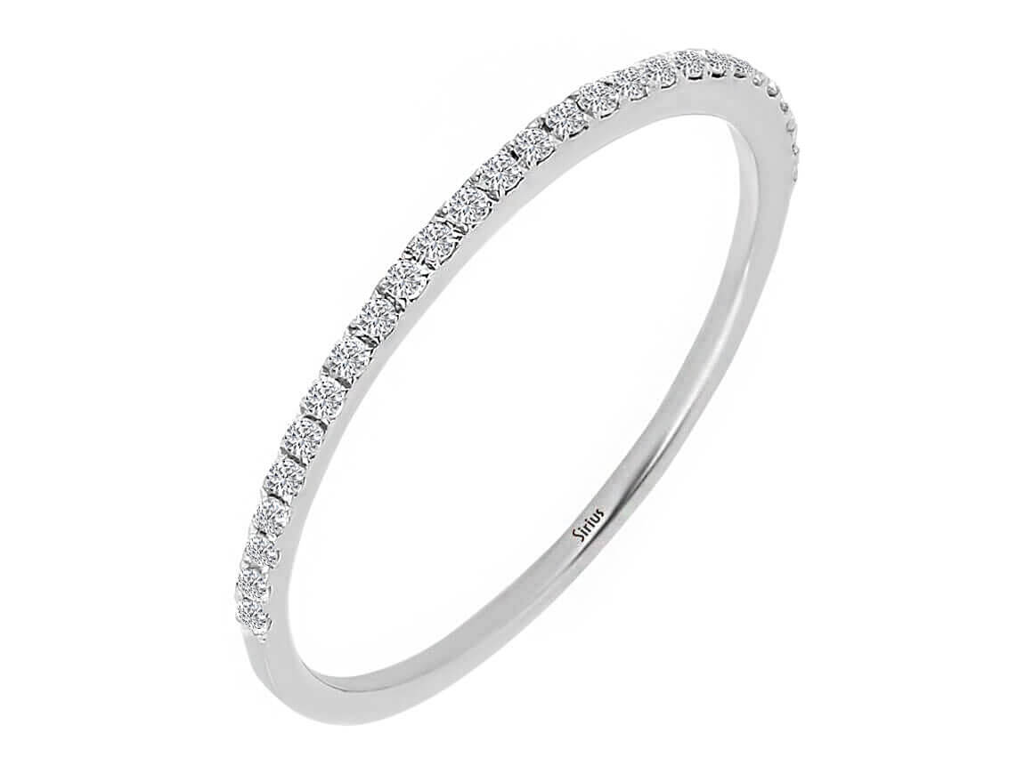 Feiner 14K Gold Halbkreis-Ring mit 27 laborgezüchteten Diamanten