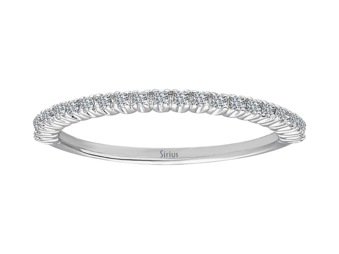 Half ring "Light Path" with 23 lab-grown diamonds in white gold