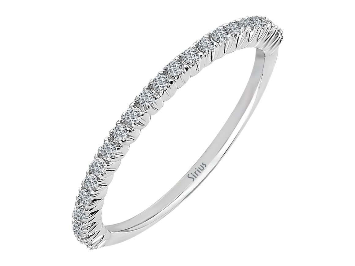 Half ring "Light Path" with 23 lab-grown diamonds in white gold