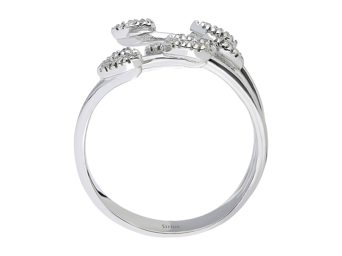 Eleganter Ivy-Ring mit 24 rund geschliffenen laborgezüchteten Diamanten, 0,11 ct, in 14K Weißgold