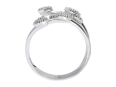 Eleganter Ivy-Ring mit 24 rund geschliffenen laborgezüchteten Diamanten, 0,11 ct, in 14K Weißgold