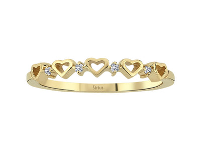Bague cœur en or jaune avec 4 diamants de laboratoire – Design Kalben