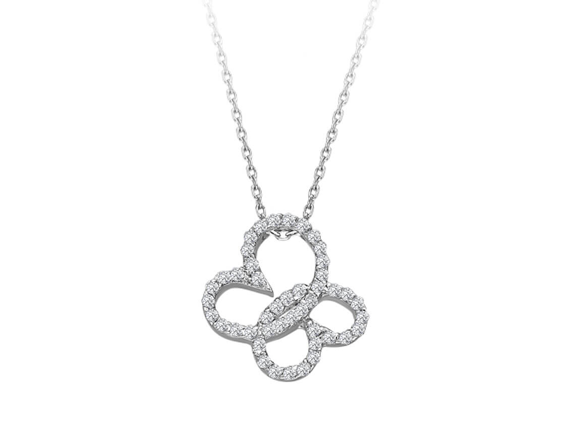 Pendentif cœur entrelacé avec diamants de laboratoire | Or 8 carats – Bijoux haut de gamme de Rosy Lab Diamonds