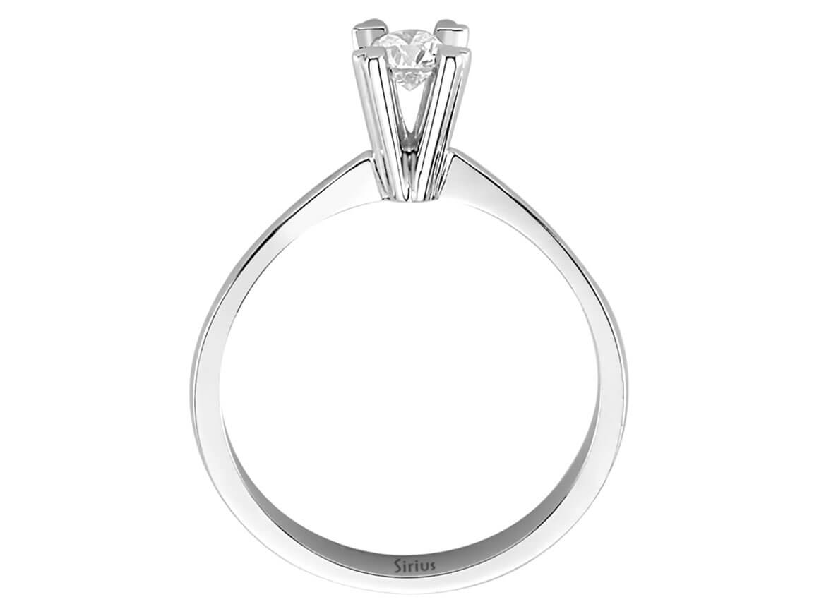 Herzförmig gefasster Solitärring mit 0,26 ct Diamant – 14K Weißgold
