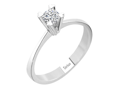 Herzförmig gefasster Solitärring mit 0,26 ct Diamant – 14K Weißgold