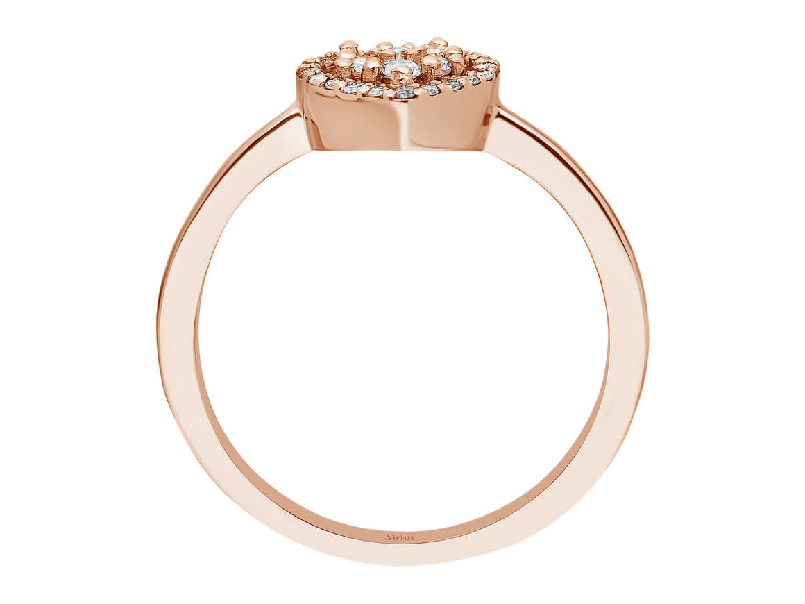 خاتم قلب من ذهب وردي مرصع بـ26 ماسة - 05R0011 - مجوهرات فاخرة من Rosy Lab Diamonds