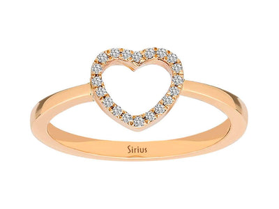 14K Roségold Ring mit 20 laborgezüchteten Diamanten in Herzform – 0,07 Karat