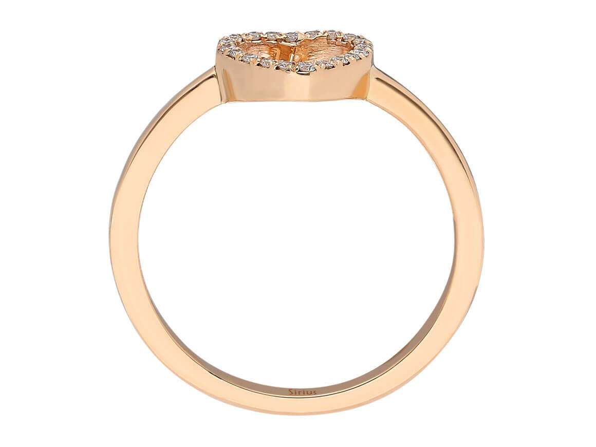 14K Roségold Ring mit Diamanten in Herzform - 05R0014 - hochwertiger Schmuck von Rosy Lab Diamonds