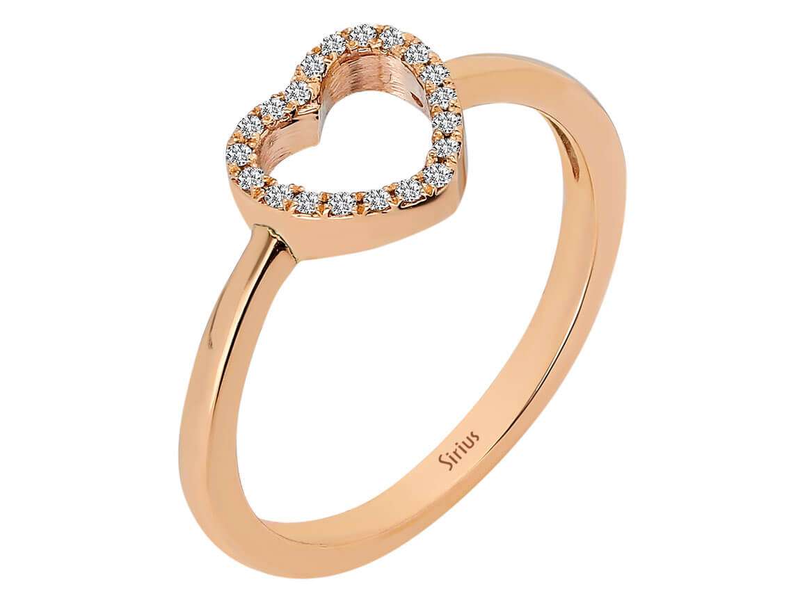 14K Roségold Ring mit Diamanten in Herzform - 05R0014 - hochwertiger Schmuck von Rosy Lab Diamonds