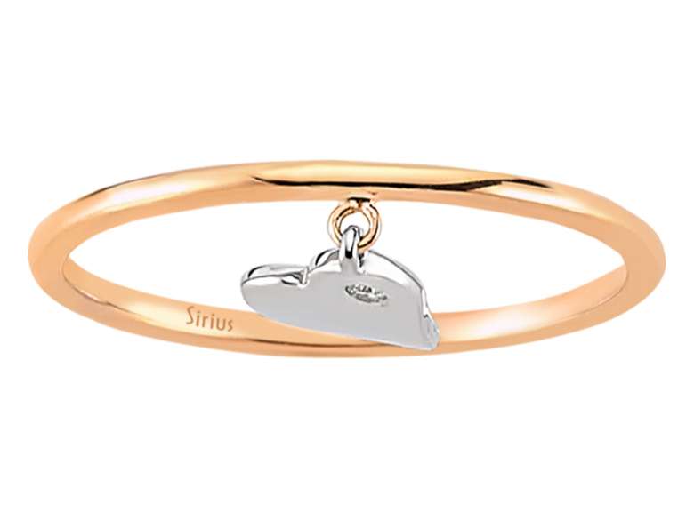 Zarter Labordiamant Herz-Ring aus 8K Roségold mit 1 rund geschliffenem Diamanten