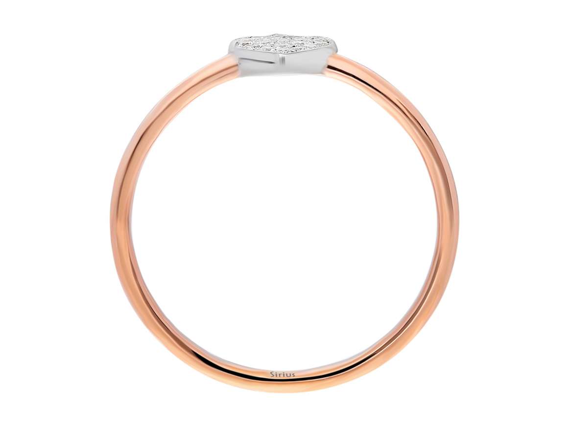 Elegant heart diamond ring in 8-karat Rose Gold with 16 lab-grown diamonds – high-quality Jewelry from Rosy Lab Diamonds
