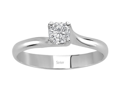 Klassischer Diamant-Solitärring – 0,30 ct, 14K Weißgold