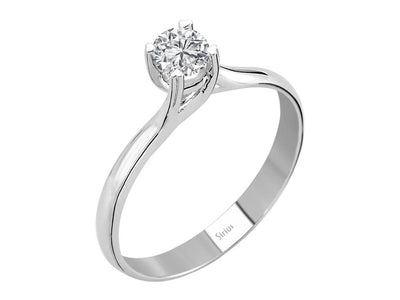 Klassischer Diamant-Solitärring – 0,30 ct, 14K Weißgold