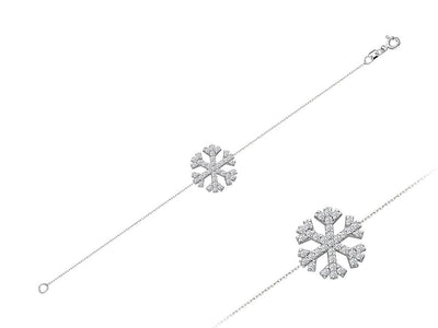 Zartes Schneeflockenarmband mit 37 lab-grown Diamanten – 14K Weißgold