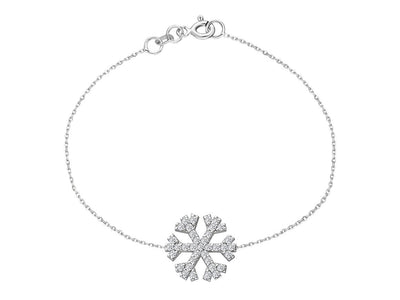 Zartes Schneeflockenarmband mit 37 lab-grown Diamanten – 14K Weißgold
