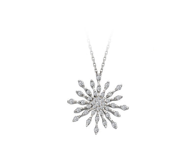 Collier flocon de neige filigrane avec 41 diamants cultivés en laboratoire en or 14 carats